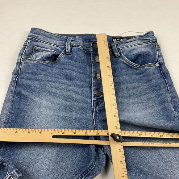 BlankNYC The Chrystie High Rise Cropped Wide Leg Jeans 29 Blue 70s Retro Palazzo - Picture 7 of 14